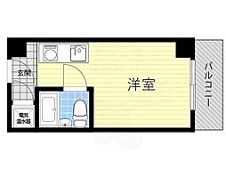 カサベラエステ三宮 ワンルームの間取図画像