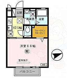 リヴェールアビタシオン 1Kの間取図画像