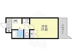 セグンドエビスヤマンション 1Kの間取図画像