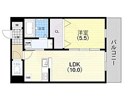 プレジール妙法寺 1LDKの間取図画像