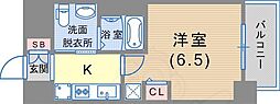 エステムプラザ神戸三宮ルクシア 1Kの間取図画像