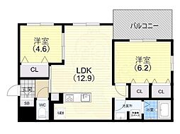 ブル・マリーノ衣掛 2LDKの間取図画像