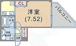 ランド・アート神戸 1Kの間取図画像