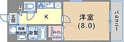 ウエストヒルズ大倉山 1Kの間取図画像