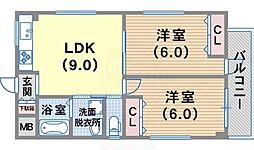 レガーロ三宮 2LDKの間取図画像