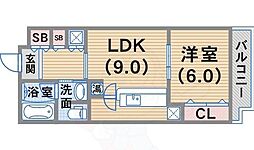 カトルセゾン 1LDKの間取図画像