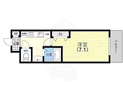 レジディア神戸ポートアイランドサウス 1Kの間取図画像