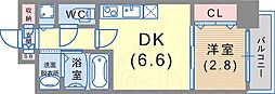 SERENiTE神戸元町 1DKの間取図画像