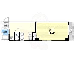 ヴィラ神戸3 1Kの間取図画像