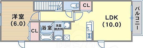 デフィ熊内 ｜兵庫県神戸市中央区熊内町１丁目(賃貸アパート1LDK・2階・42.37㎡)の写真 その2