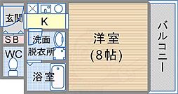 IPSX EAST 10階1Kの間取り