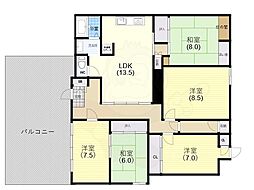 鶯橋マンション 5LDKの間取図画像