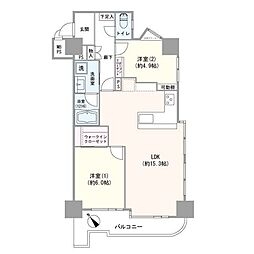 ヴィルメゾン葛西 2LDKの間取り