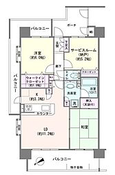 クレストフォルム清澄庭園 2SLDKの間取図画像