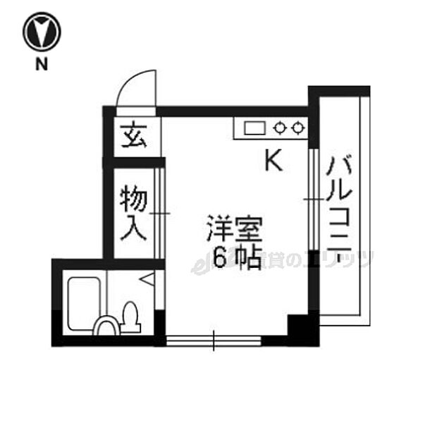 サンライズ宝ヶ池 404｜京都府京都市左京区岩倉中大鷺町(賃貸マンション1K・4階・15.84㎡)の写真 その2