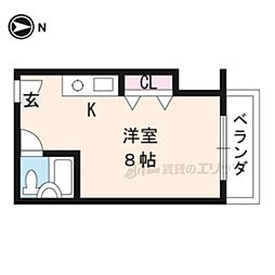 ルミエール蘭 ワンルームの間取図画像