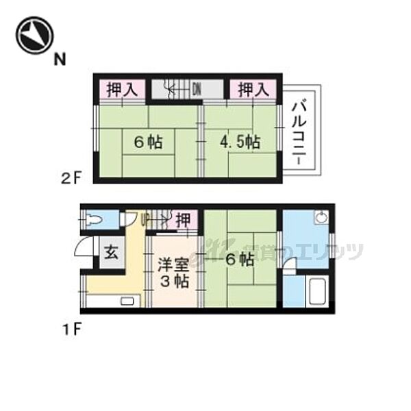 京都府京都市北区紫野西泉堂町(賃貸一戸建3K・1階・50.00㎡)の写真 その2