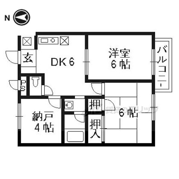 ラフォーレダイゴエステ 202｜京都府京都市北区西賀茂中川上町(賃貸アパート3DK・2階・38.88㎡)の写真 その2