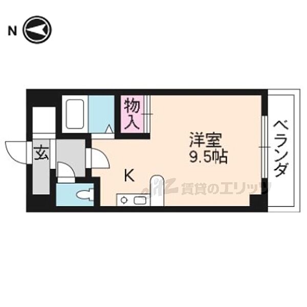 ラッジングハウス蘭III 305｜京都府京都市左京区東丸太町(賃貸マンション1R・3階・23.60㎡)の写真 その2