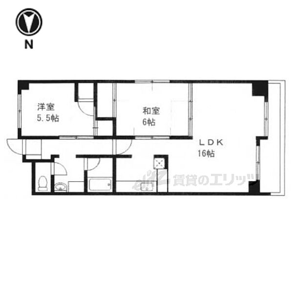 京都府京都市左京区岩倉西宮田町(賃貸マンション2LDK・2階・58.32㎡)の写真 その2