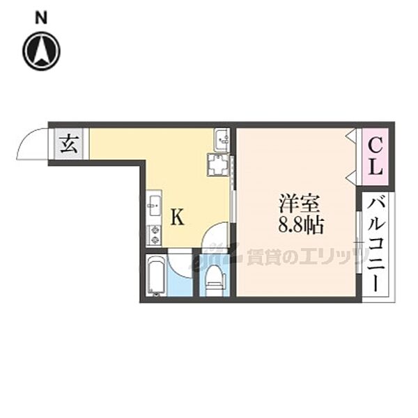 京、ＯＨＢＵVI 203｜京都府京都市左京区吉田二本松町(賃貸マンション1K・2階・29.90㎡)の写真 その2