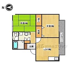 ハイカムール西賀茂 1階2LDKの間取り