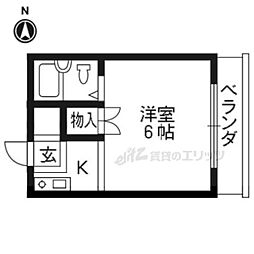 コットンハウス95 3階1Kの間取り