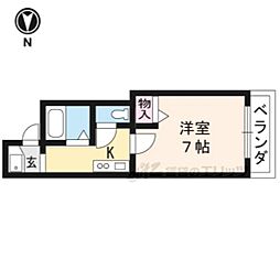 ブロッサム大徳寺 1階1Kの間取り