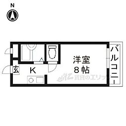 メゾン加後 ワンルームの間取図画像