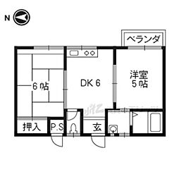 ブランソレーユ 2DKの間取図画像