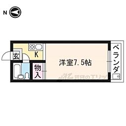 近鉄京都線 京都駅 バス35分 一乗寺梅ノ木町下車 徒歩3分の賃貸マンション 5階1Kの間取り