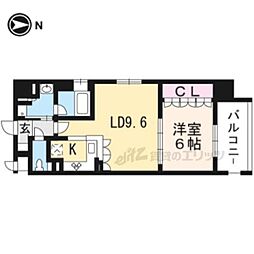 京阪本線 神宮丸太町駅 徒歩8分の賃貸マンション 5階1LDKの間取り