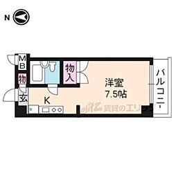 クレセント三宝 1Kの間取図画像