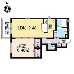 アルト・プエンテ 1階1LDKの間取り