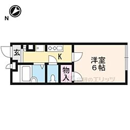 京阪本線 出町柳駅 徒歩13分の賃貸アパート 2階1Kの間取り