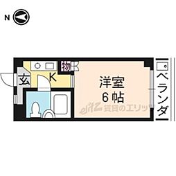 ロイヤルコーポタカノ 1Kの間取図画像