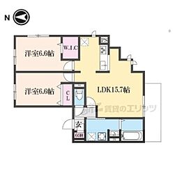GRAMM箱ノ井 2LDKの間取図画像