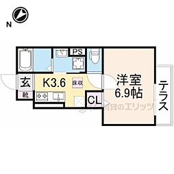 Ｂｅｒｑｏｎｔｅ 1階1Kの間取り