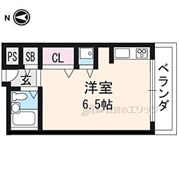 ブルーベル 1階ワンルームの間取り