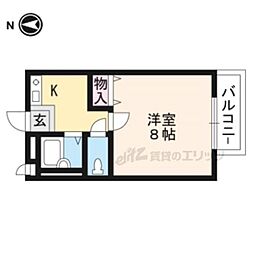 ヴィラ神山 1階1Kの間取り