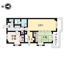 メゾンドイケダ 3階2LDKの間取り