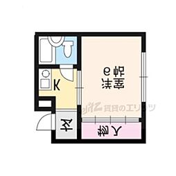 メゾン・ド・バドウ新町 2階1Kの間取り