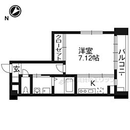 プラネシア京阪出町柳 5階1Kの間取り