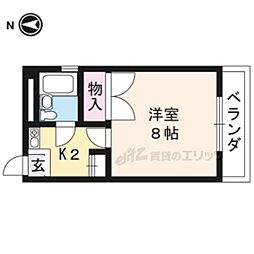 叡山電鉄叡山本線 茶山・京都芸術大学駅 徒歩7分の賃貸アパート 1階1Kの間取り