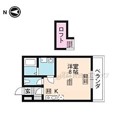 ＮｏｒｔｈＦｉｅｌｄ 1階1Kの間取り