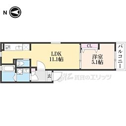 ＹＵＭＡＲＩＮ7茶山 3階1LDKの間取り