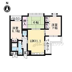 ソフィスタ北山 1階3LDKの間取り