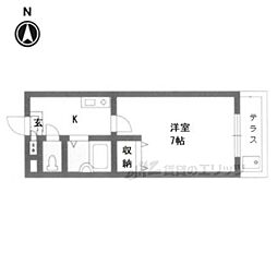 叡山電鉄叡山本線 修学院駅 徒歩5分の賃貸マンション 1階1Kの間取り