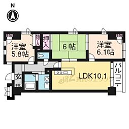 スペシャリー堀川 8階3LDKの間取り