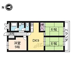京阪本線 出町柳駅 徒歩13分の賃貸マンション 5階3DKの間取り